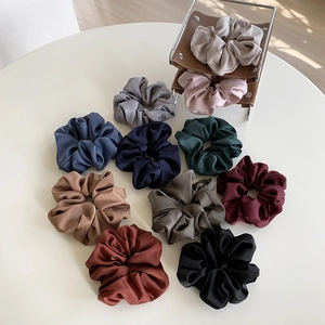Chic Morandi silk scrunchie set for women in minimalist multi-color fabric assortment