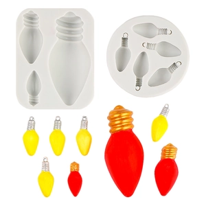 Mini Glühbirnen Silikonform Set für Harzanhänger und Kuchendekoration Werkzeuge