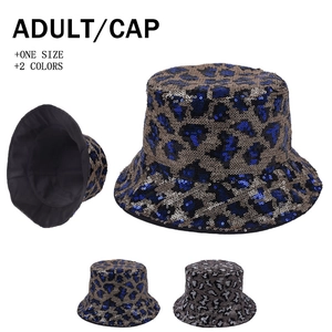 Pailletten Leopardenmuster Fischerhut Glitzernd Baumwolle Sonnenschutz Streetwear Unisex Mode Kopfbedeckung