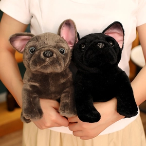 Simulation French Bulldog Plush Toy Soft Stuffed Animal Puppy Doll Realistic Dog Home Decor Birthday Gift For Kids