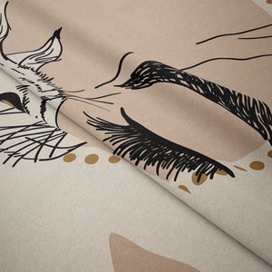 Detail of soft flannel wall tapestry showing fine fabric texture and bohemian abstract art
