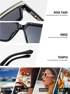 Detailed macro view of black square frames with gold hinges and reinforced nose pads