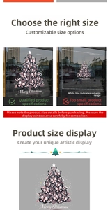 Detailed comparison of Christmas tree butterfly static window decals in various sizes