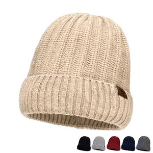 Dikke ribgebreide beanie muts voor heren en dames in diverse herfst- en winterkleuren
