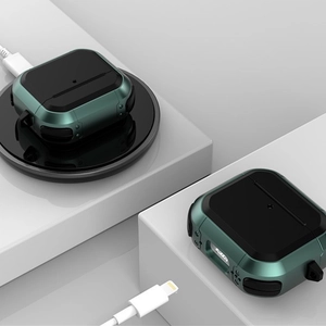 Étui pour Écouteurs de Style Mecha Antichoc pour AirPods Pro 4 3 2 TPU PC Coque de Protection Robuste Avec Mousqueton Coque d'Armure