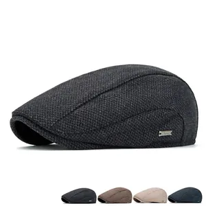 Classic warm wool newsboy ivy cap for men in assorted fall winter seasonal colors