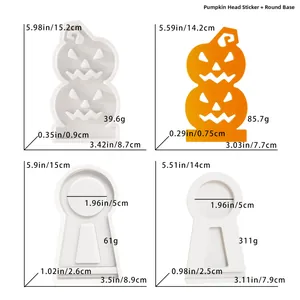 Detaillierte Maße für Silikonformen von Halloween-Kürbisaufsätzen und Rundsockeln