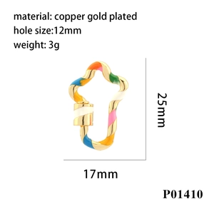 Gold-plated copper twisted metal clasp for DIY jewelry with 12mm aperture and P01410 model