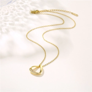 18K gold plated stainless steel Mobius necklace with irregular geometric pendant