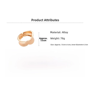 Detailed view of hammered irregular oval bangle with alloy material specs and sizing info