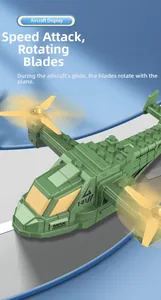 Detail von Militär-Osprey-Hubschrauber-Bausteinen mit rotierenden Propellern