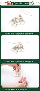 Detailed steps for assembling bell-shaped wooden Christmas ornaments with jute rope