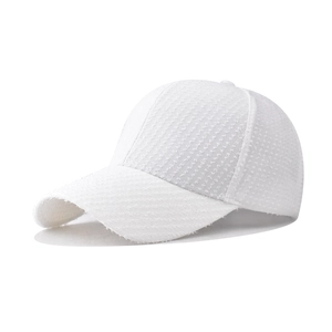 Berretto da baseball in tweed bianco con tessuto intrecciato strutturato di alta qualità