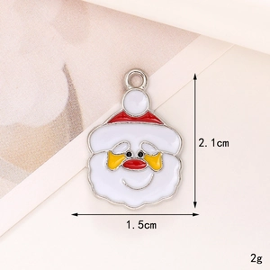 Zinc alloy Santa Claus enamel pendant with dimensions 2.1cm by 1.5cm for DIY jewelry