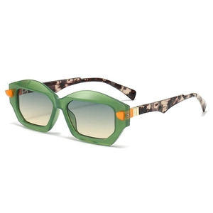 Geometric Irregular Thick Frame Sunglasses Fashion Retro UV Protection Outdoor Travel Eyewear For Men And Women