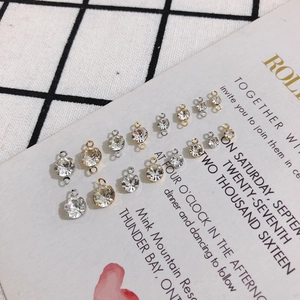 Detailed view of DIY gold and silver plated rhinestone connectors for jewelry making
