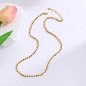 Elegant gold stainless steel heart link necklace with lobster clasp and extension chain