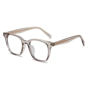 Montura Óptica Cuadrada Retro Anti Luz Azul TR90 Metal Material Mixto Moda Unisex Artesanal Lentes Transparentes Eyewear