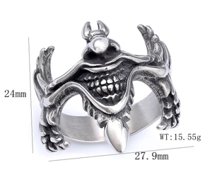 Detailed technical diagram showing dimensions 24mm by 27.9mm for devil clown ring