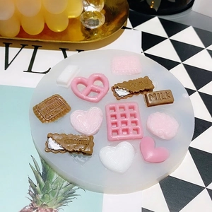 Round Silicone Mold For Fondant Chocolate DIY Multi Shape Cookie Heart Waffle Mini Food Decorating Tool