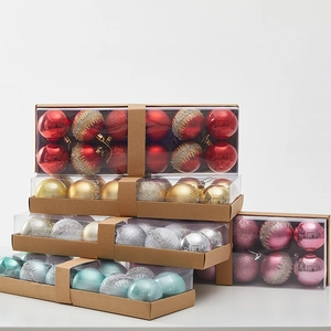 Christmas Ball Ornaments PVC Painted Electroplated Shiny Matte Glitter Hanging Decor For Holiday Tree