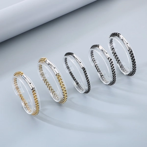 Fashionable dragon bone pattern stainless steel bracelets in gold and silver for men