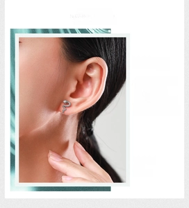 Nahaufnahme von S925 Sterling Silber Schlangen-Ohrstecker mit detaillierten Texturen
