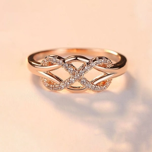 925 Sterling Silver Infinity Lucky Knot Ring Micro Pave Zircon Simple Fashion Jewelry Finger Ring For Women