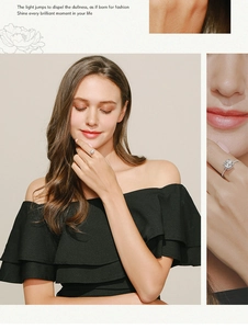 Detail of S925 silver ring featuring floating zircon stone and delicate micro-pave band