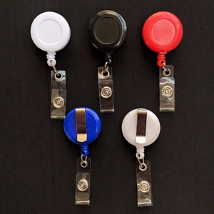 Retractable badge reels set in multiple colors with belt clip for doctors and nurses