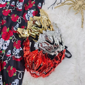Masques punk mécaniques en or, argent et rouge pour décoration de fête d'Halloween