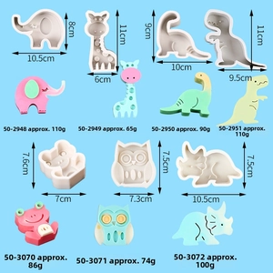 Détails des moules en silicone animaux avec dimensions pour gâteaux et bougies DIY