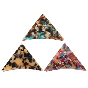 Pince À Cheveux Triangle Acétate Acrylique Marbre Écaille De Tortue Épingle À Cheveux Géométrique Style Japonais Élégant