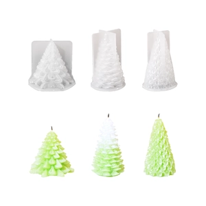 Siliconen mallen voor kerstboom kaarsen en DIY hars ornamenten voor de feestdagen