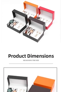 Detailed top view of premium leather watch and jewelry gift boxes in four classic colors