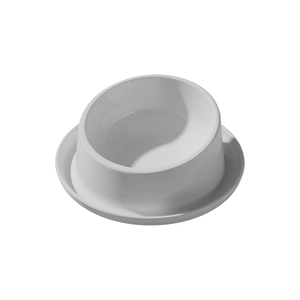 Ergonomic tilted ceramic pet bowl with anti-spill base for cats and dogs, 45-degree angle
