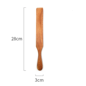 Detail eines 28 cm Teakholz-Wenders mit natürlicher Maserung und genauen 3 cm Maßen