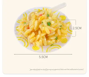Detailed view of micro fried rice miniature model with size dimensions 5.5cm by 2.5cm