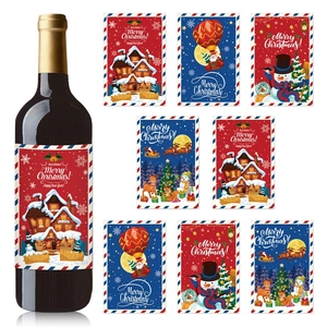 Autocollants Pour Bouteilles De Vin De Noël Étiquettes Joyeux Noël Décor De Fête Festive Décalcomanies En Papier Adhésif
