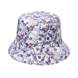 Bob unisexe avec imprimé billet de dollar US en toile sergée pour protection solaire