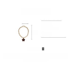 Detail view of flower pendant necklace with dimensions 4cm width and 45cm chain length