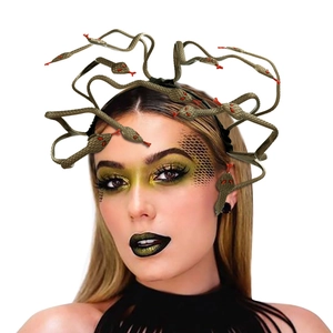 Medusa Snake Headband Costume Headpiece Bronze Plastic For Halloween Cosplay Party Masquerade Mythical Prop Headwear