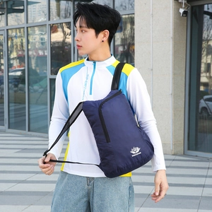 Foldable navy blue lightweight sports backpack for outdoor hiking and cycling