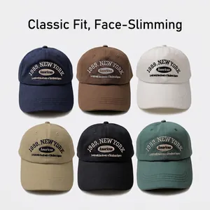 Vintage cotton baseball cap with 1989 New York embroidery in six assorted colors