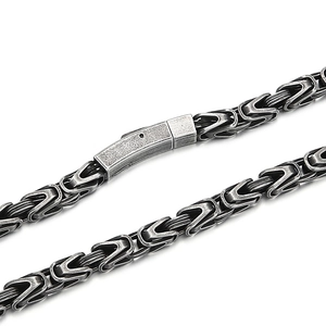 Bracelet chaîne byzantine argentée pour homme avec fermoir rectangulaire chic