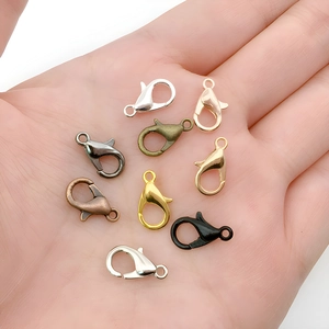 Handheld group of 12mm colorful zinc alloy lobster clasps for DIY jewelry making