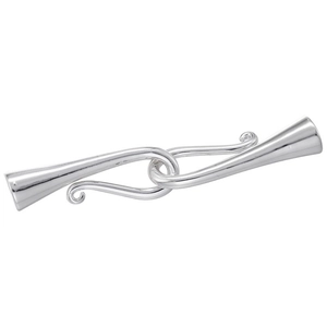 S925 sterling silver flared clasp connector for DIY jewelry making in polished finish