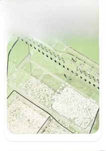 Close-up of thick transparent PET storage box showing durable impact-resistant material
