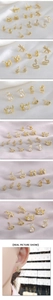 Detailed views of gold animal stud earrings set with sparkling cubic zirconia crystals