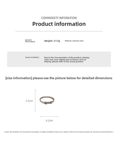 Detailed size chart for titanium steel H-shaped bangle with weight and dimensions